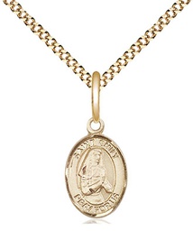 [9047GF/18G] 14kt Gold Filled Saint Emily de Vialar Pendant on a 18 inch Gold Plate Light Curb chain