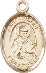 [9049GF] 14kt Gold Filled Saint Isidore of Seville Medal