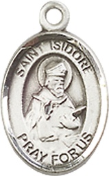 [9049SS] Sterling Silver Saint Isidore of Seville Medal