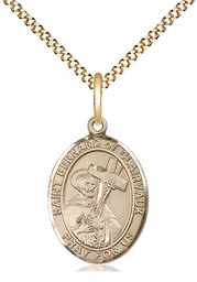 [8233GF/18G] 14kt Gold Filled Saint Bernard of Clairvaux Pendant on a 18 inch Gold Plate Light Curb chain