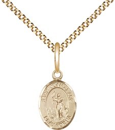 [9053GF/18G] 14kt Gold Filled Saint Joan of Arc Pendant on a 18 inch Gold Plate Light Curb chain