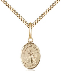 [9053GF/18G] 14kt Gold Filled Saint Joan of Arc Pendant on a 18 inch Gold Plate Light Curb chain