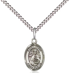 [9056SS/18S] Sterling Silver Saint John the Apostle Pendant on a 18 inch Light Rhodium Light Curb chain