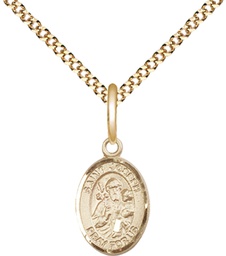 [9058GF/18G] 14kt Gold Filled Saint Joseph Pendant on a 18 inch Gold Plate Light Curb chain