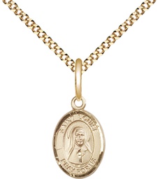 [9064GF/18G] 14kt Gold Filled Saint Louise de Marillac Pendant on a 18 inch Gold Plate Light Curb chain