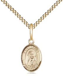 [9064GF/18G] 14kt Gold Filled Saint Louise de Marillac Pendant on a 18 inch Gold Plate Light Curb chain