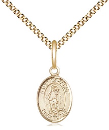 [9066GF/18G] 14kt Gold Filled Saint Lazarus Pendant on a 18 inch Gold Plate Light Curb chain