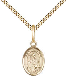 [9067GF/18G] 14kt Gold Filled Saint Kilian Pendant on a 18 inch Gold Plate Light Curb chain