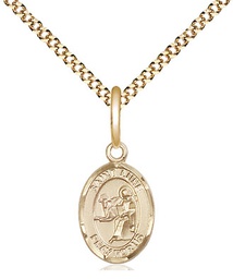 [9068GF/18G] 14kt Gold Filled Saint Luke the Apostle Pendant on a 18 inch Gold Plate Light Curb chain