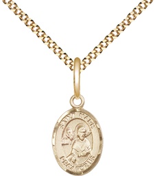 [9070GF/18G] 14kt Gold Filled Saint Mark the Evangelist Pendant on a 18 inch Gold Plate Light Curb chain