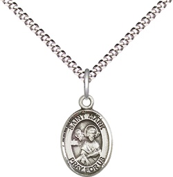 [9070SS/18S] Sterling Silver Saint Mark the Evangelist Pendant on a 18 inch Light Rhodium Light Curb chain