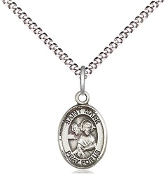 [9070SS/18S] Sterling Silver Saint Mark the Evangelist Pendant on a 18 inch Light Rhodium Light Curb chain