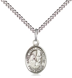 [9071SS/18S] Sterling Silver Saint Mary Magdalene Pendant on a 18 inch Light Rhodium Light Curb chain