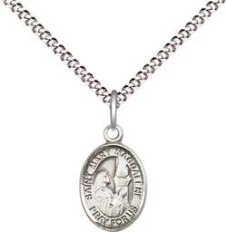 [9071SS/18S] Sterling Silver Saint Mary Magdalene Pendant on a 18 inch Light Rhodium Light Curb chain