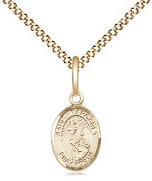 [9072GF/18G] 14kt Gold Filled Saint Margaret Mary Alacoque Pendant on a 18 inch Gold Plate Light Curb chain