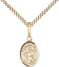 [9074GF/18G] 14kt Gold Filled Saint Matthew the Apostle Pendant on a 18 inch Gold Plate Light Curb chain
