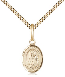 [9075GF/18G] 14kt Gold Filled Saint Martha Pendant on a 18 inch Gold Plate Light Curb chain