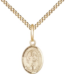 [9080GF/18G] 14kt Gold Filled Saint Nicholas Pendant on a 18 inch Gold Plate Light Curb chain