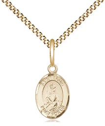 [9081GF/18G] 14kt Gold Filled Saint Louis Pendant on a 18 inch Gold Plate Light Curb chain