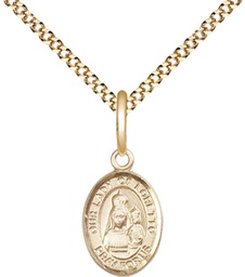 [9082GF/18G] 14kt Gold Filled Our Lady of Loretto Pendant on a 18 inch Gold Plate Light Curb chain