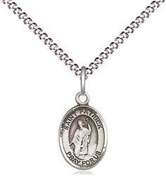 [9084SS/18S] Sterling Silver Saint Patrick Pendant on a 18 inch Light Rhodium Light Curb chain