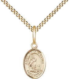 [9085GF/18G] 14kt Gold Filled Saint Bonaventure Pendant on a 18 inch Gold Plate Light Curb chain