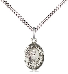 [9085SS/18S] Sterling Silver Saint Bonaventure Pendant on a 18 inch Light Rhodium Light Curb chain