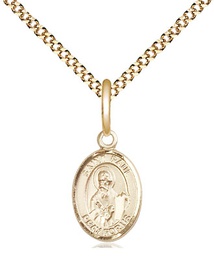 [9086GF/18G] 14kt Gold Filled Saint Paul the Apostle Pendant on a 18 inch Gold Plate Light Curb chain