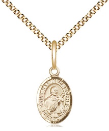 [9089GF/18G] 14kt Gold Filled Saint Martin de Porres Pendant on a 18 inch Gold Plate Light Curb chain