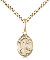 [9092GF/18G] 14kt Gold Filled Saint Raphael the Archangel Pendant on a 18 inch Gold Plate Light Curb chain