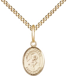 [9096GF/18G] 14kt Gold Filled Saint Robert Bellarmine Pendant on a 18 inch Gold Plate Light Curb chain