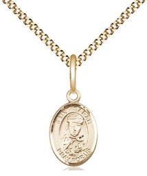 [9097GF/18G] 14kt Gold Filled Saint Sarah Pendant on a 18 inch Gold Plate Light Curb chain