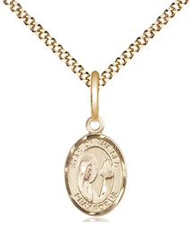 [9101GF/18G] 14kt Gold Filled Our Lady Star of the Sea Pendant on a 18 inch Gold Plate Light Curb chain