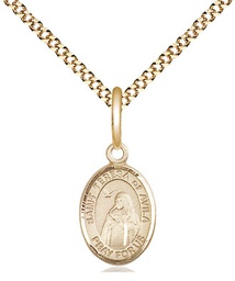 [9102GF/18G] 14kt Gold Filled Saint Teresa of Avila Pendant on a 18 inch Gold Plate Light Curb chain