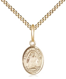 [9103GF/18G] 14kt Gold Filled Saint Edith Stein Pendant on a 18 inch Gold Plate Light Curb chain
