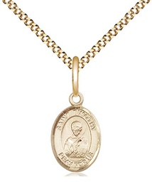[9105GF/18G] 14kt Gold Filled Saint Timothy Pendant on a 18 inch Gold Plate Light Curb chain