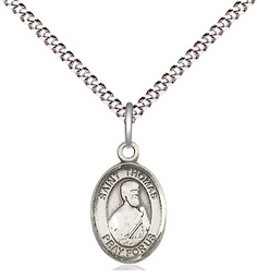 [9107SS/18S] Sterling Silver Saint Thomas the Apostle Pendant on a 18 inch Light Rhodium Light Curb chain
