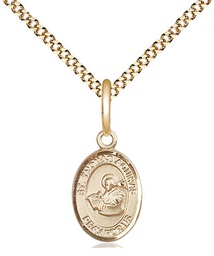 [9108GF/18G] 14kt Gold Filled Saint Thomas Aquinas Pendant on a 18 inch Gold Plate Light Curb chain