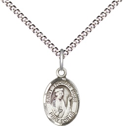 [9109SS/18S] Sterling Silver Saint Thomas More Pendant on a 18 inch Light Rhodium Light Curb chain