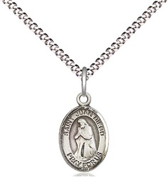 [9111SS/18S] Sterling Silver Saint Juan Diego Pendant on a 18 inch Light Rhodium Light Curb chain