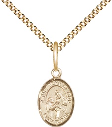 [9112GF/18G] 14kt Gold Filled Saint John of God Pendant on a 18 inch Gold Plate Light Curb chain
