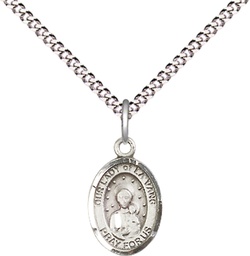 [9115SS/18S] Sterling Silver Our Lady of la Vang Pendant on a 18 inch Light Rhodium Light Curb chain
