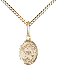[9117GF/18G] 14kt Gold Filled Saint Julie Billiart Pendant on a 18 inch Gold Plate Light Curb chain