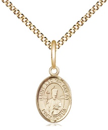 [9120GF/18G] 14kt Gold Filled Saint Leo the Great Pendant on a 18 inch Gold Plate Light Curb chain