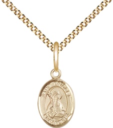 [9122GF/18G] 14kt Gold Filled Saint Bridget of Sweden Pendant on a 18 inch Gold Plate Light Curb chain