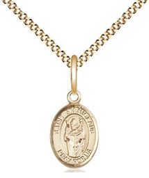 [9124GF/18G] 14kt Gold Filled Saint Stanislaus Pendant on a 18 inch Gold Plate Light Curb chain