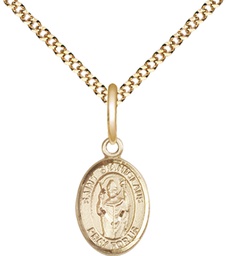 [9124GF/18G] 14kt Gold Filled Saint Stanislaus Pendant on a 18 inch Gold Plate Light Curb chain