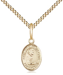 [9125GF/18G] 14kt Gold Filled Saint Pio of Pietrelcina Pendant on a 18 inch Gold Plate Light Curb chain