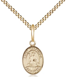 [9126GF/18G] 14kt Gold Filled Saint Walburga Pendant on a 18 inch Gold Plate Light Curb chain