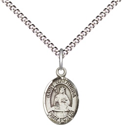 [9126SS/18S] Sterling Silver Saint Walburga Pendant on a 18 inch Light Rhodium Light Curb chain